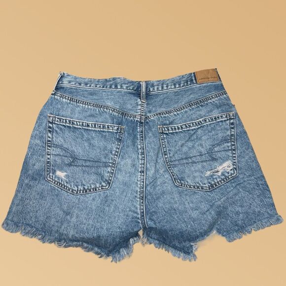 American Eagle Acid Wash Distressed 90s Boyfriend Denim Shorts Size 6 #135 - Picture 7 of 8